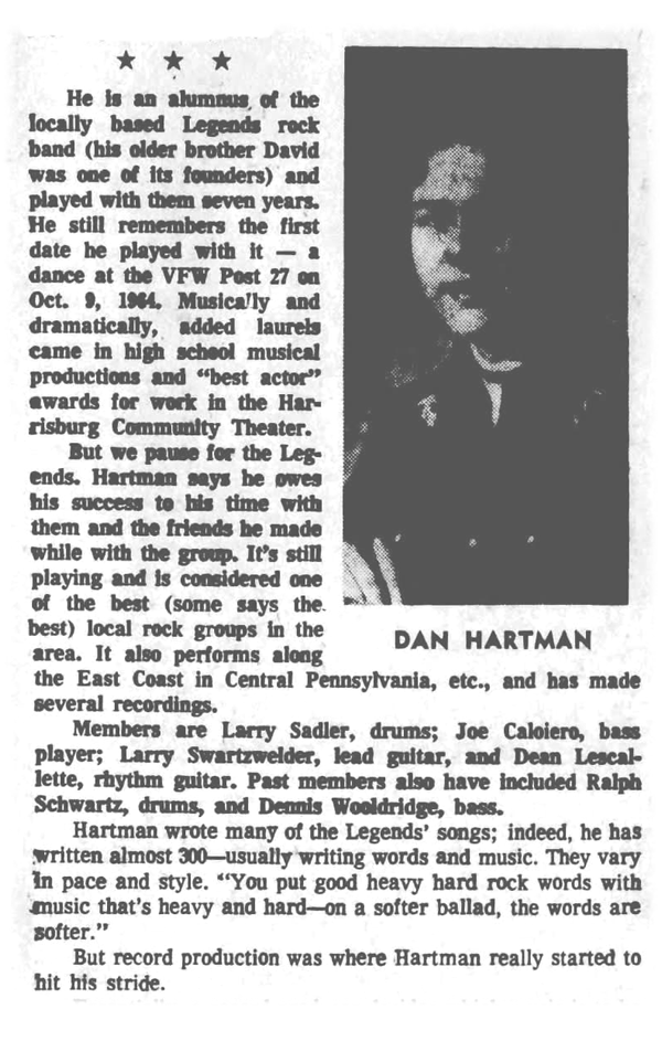 Dan Hartman Harrisburg Evening News
